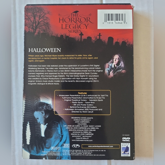 Halloween (1978, DVD) The Horror Legacy Series With Slip Cover - Picture 2 of 6
